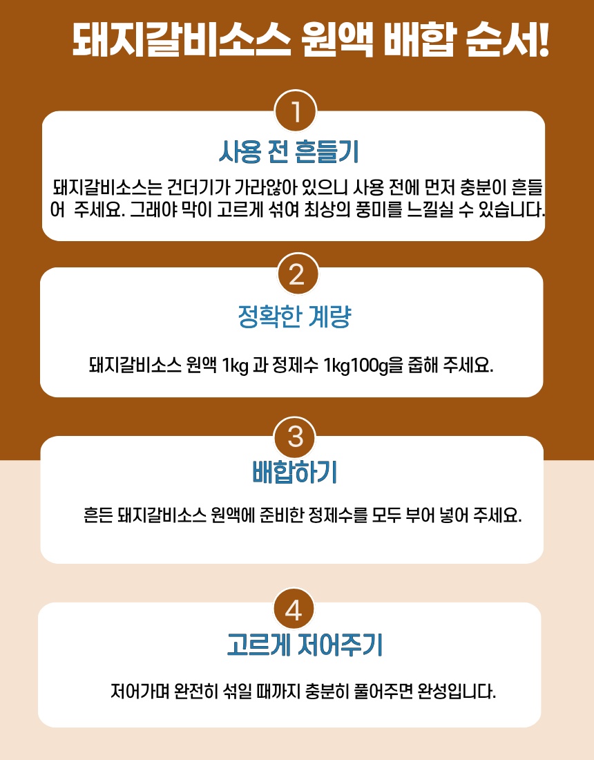 철원F&B 돼지갈비 양념 버무림 과정